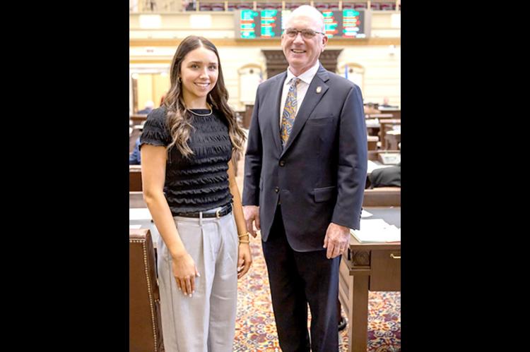 Kamryn Wilkinson and Sen. Jerry Alvord.