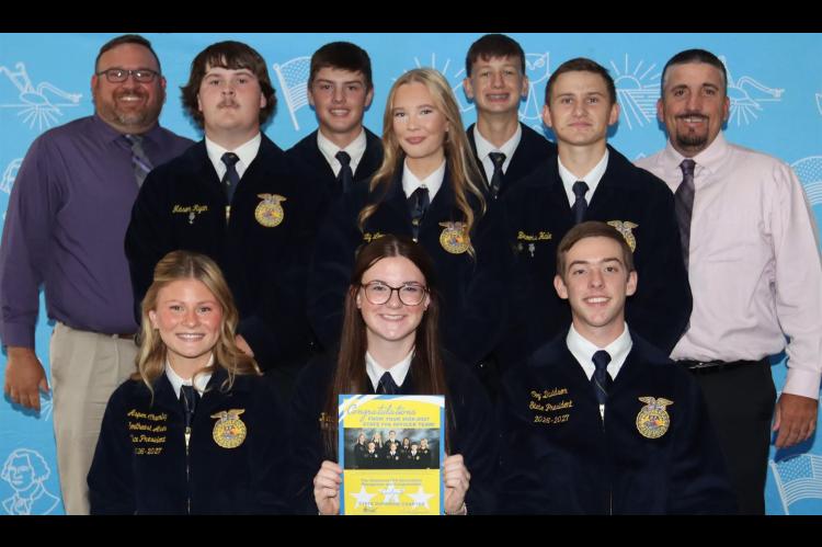 THE COALGATE FFA OFFICER TEAM ATTENDED THE SOUTHEAST AREA COLT CONFERENCE LAST WEEK. They gained valuable leadership skills and conducted team building activities to bring back and use in their year of service as a chapter officer. Chapter Officers are as follows. President-Kirsten Haney, Vice President-Mason Ryan, Secretary-Tracer House, Treasurer-Brooks Hale, Reporter-Felicity Looney, Sentinel-Navy Elbert