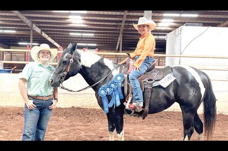 Raylee Winters competed in the Southeast District 4-H horse show representing the Coal County 4-H club. Raylee placed 4th in Ranch Trail division along with 1st place in Barrel Racing, Pole Bending, Flags, and Stakes events. Raylee earned her a spot in the State 4-H Horse Show later in July. Madison Sam is pictured with Raylee. Pictures Courtesy of Gina Fortner