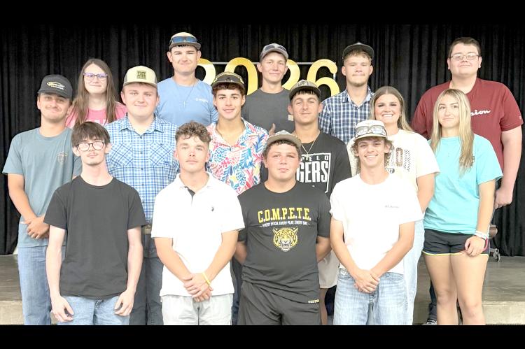 MEET THE TUPELO SENIORS 2026-2027! Back Row L-R: Kadance Miller, Cooper Davis, Jake Johnston, Joaquin Boettner, Hagen Gipson. Middle Row L-R: Tegan Davidson, Jaxton Fortner, Ryder Johnson, Jagger Crites, Lainee Wafford, Charlee Wood. Front Row L-R: Maesyn Wittingham, Aiden Walkup, Kane Wilkerson and Ethan Martin.