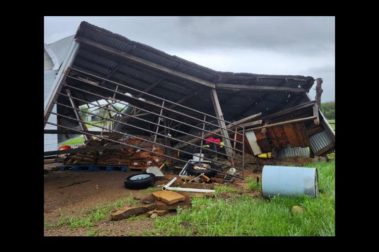 A shed on Pake McEntire’s property in the Cairo area.