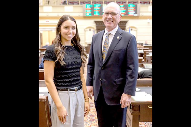 Kamryn Wilkinson and Sen. Jerry Alvord.