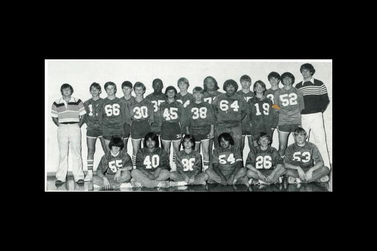 Standing, L to R.—Coach John Jump, Darrin Cosper, Lyle Lansche, Terry Eden, Boyd Casey, Johnnie Holt, Johnny Alrlngton, Michael Elkins, David Miller, Stanley Fobb, Ferlln McClure, Jimmy Holder, John Taylor, Warren Wilson, Joe Ward, Coach Bill Burnett. S