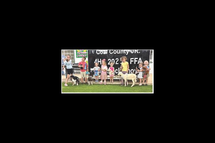 COAL COUNTY FAIR PET SHOW EXHIBITORS. Left to Right: Taytum Campbell, Kason Flint, Zula Darling, Graelyn Weeks, Josephine Ward, MarLeigh Pebworth, Jersie Brnsonm, Jentry Bowker