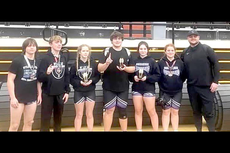 After only its second year, the wrestling program in Coalgate Public Schools is making its mark on the high school wrestling world. Placers at the high school meet include: Abi McIninch 6th, Junior High: Arlis Stowe 3rd, Tracyn Wilson 6th, Elizabeth Hemph