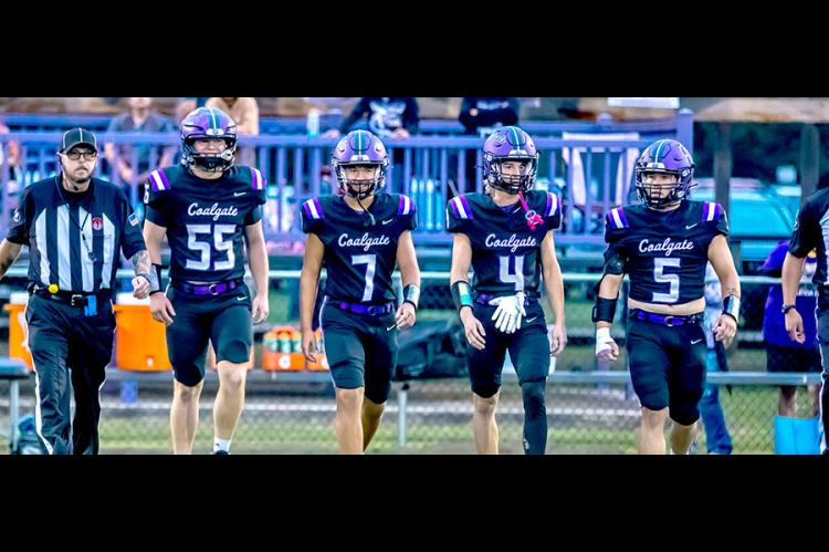 TEAM CAPTAINS...# 55 Walker Weston, #7 Ernest Smith, #4 Bryson Stowe, and #5 Kyler Woods are set to lead the Wildcats this season. Coalgate will face Atoka out of town this Friday night in the annual Boggy Bottom Bowl.