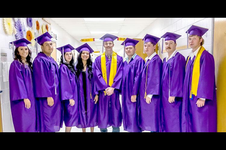 COALGATE STUDENTS EARN HIGH SCHOOL DIPLOMAS (LtoR) Myca Farris, Nekoda Wainscott, Kodi Graham, Nevaeh Parker, Blaine Ryan, Ford Warren, Reichen Pebworth, Caden Russell