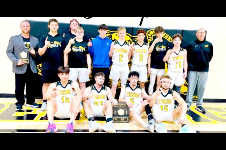 TUPELO TIGERS ARE SRT 2025 TOURNAMENT CHAMPIONS! Pictured above are: Back Row- Head Coach Joel Medcalf, Jade Ellis, Jaxon Ellis, Levi Guffey, Cash Wainscott, Briesan Bastible, Ryder Johnson, Cal Vick, Aiden Walkup, Asst Coach Clay Weller. Front Row- Senio