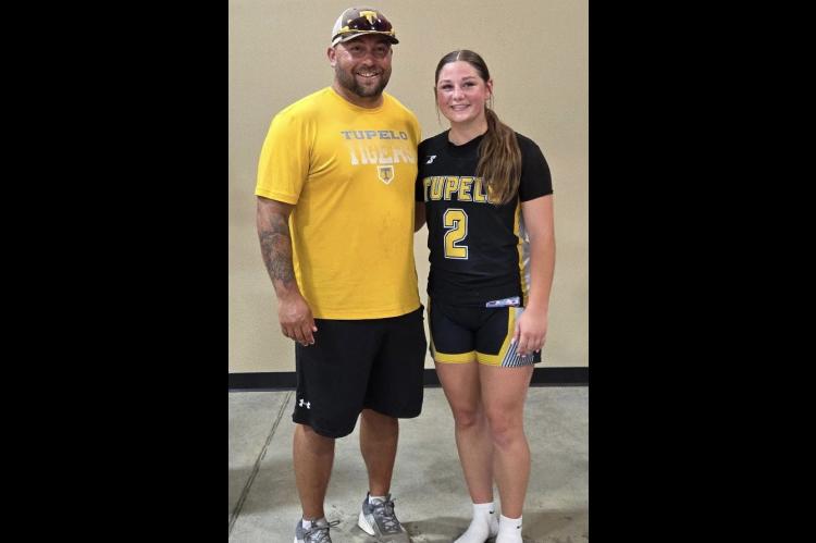 Senior Kayle Watson represented Tupelo Girls Basketball in the ADA News All-Star Classic hosted by Allen Public School. Kayle scored 5 points in the ballgame. Kayle Watson is pictured above with Coach Dustin Ybarra.
