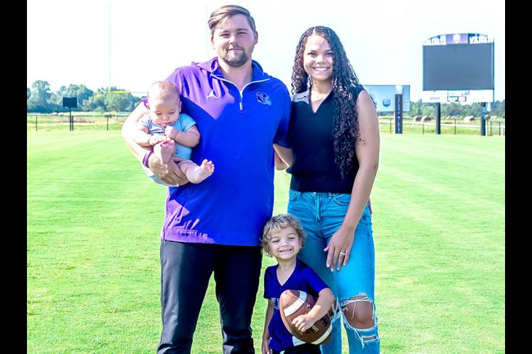 COALAGATE FOOTBALL HEAD COACH ZAC CATER, pictured above with his wife MaKayla and their two children, says he looks forward to a successful season with the Wildcats. Coach Cater and his family are a wonderful part of the Coalgate community. Picture Courte