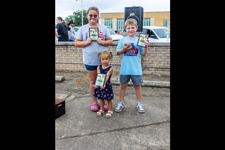 WINNERS! The winners from this year’s turltes race are pictured above. They are: 1st Place - Stryker Hensley, 2nd Place - Gabby Luellen, 3rd Place - Timber Campbell.
