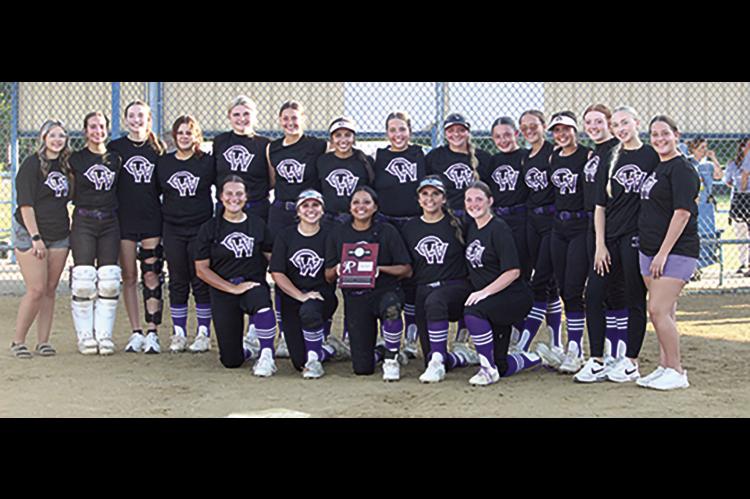 DISTRICT SLOW-PITCH SOFTBALL CHAMPIONS, COALGATE LADY CATS: Front Row (L-R): Seniors: Alison Wolfenberger, Rainey Davidson, Nevaeh Parker, Myca Farris, Nicole Griffin. Back Row (L-R) Trinity Trevathan, Adrian Childers, Tatum Nelson, Cire Walker, Natalie S