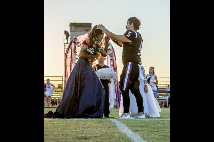 Friday night was full of amazing memories and moments that won’t soon be forgotten. None greater than the crowning of Coalgate’s 2025 Homecoming Queen, Kamryn Wilkinson, pictured above being crowned by Senior Wildcat running back, Kyler Woods.