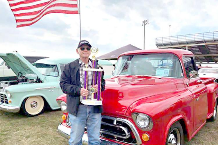 Gerald Brice of Lehigh took home a Best of Show trophy with his 1957 Chevy truck.