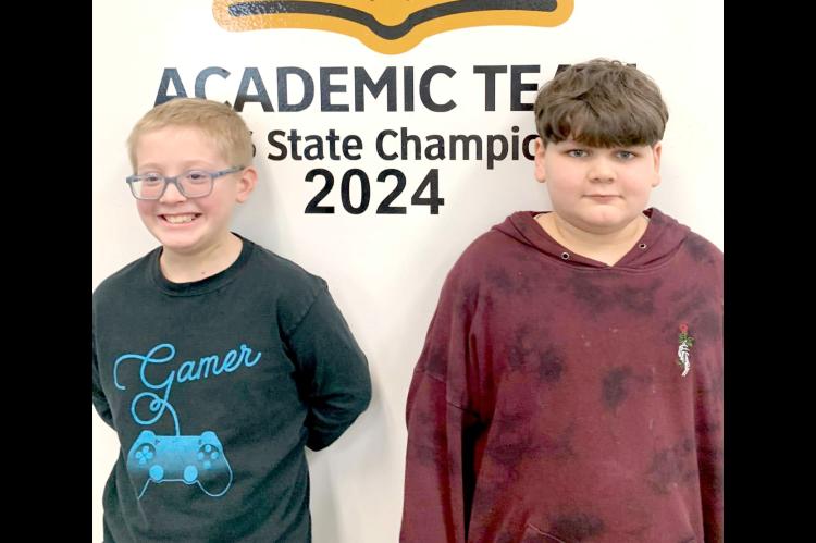 TUPELO SPELLING BEE WINNERS- Champion 5th grader Charlie Cannon and Runner-up 6th grader Dillon Lucas