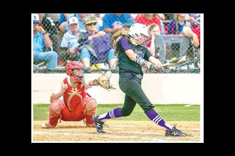 —Photo by Sherry Loudermilk CLASS 2A STATE SOFTBALL TOURNAMENT (COALGATE VS SILO) – Coalgate senior centerfielder Rylie Wood at bat