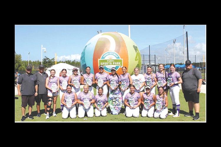The Coalgate Ladycat softball team traveled to Panama City, Florida July 14-19 to compete in the Softball World Series. They ended the tournament with a 6 win 3 loss record and took home 3rd place. Front row- Presley Humphrey, Harley Fortenberry, Taryen V