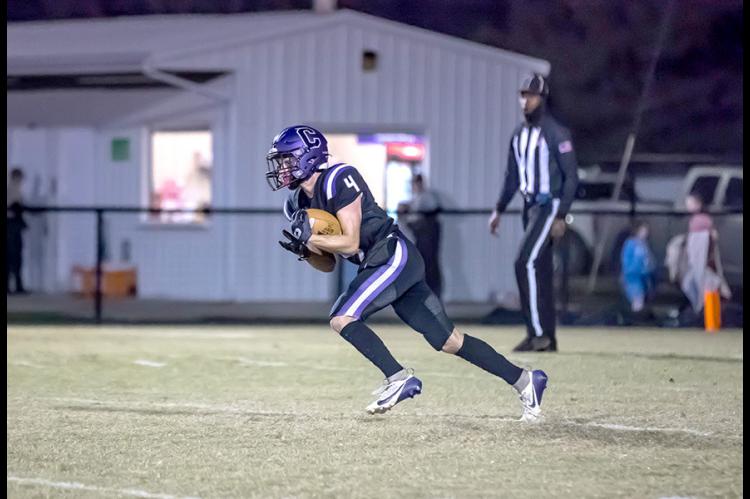 Bryson Stowe returns a kickoff in Dibble