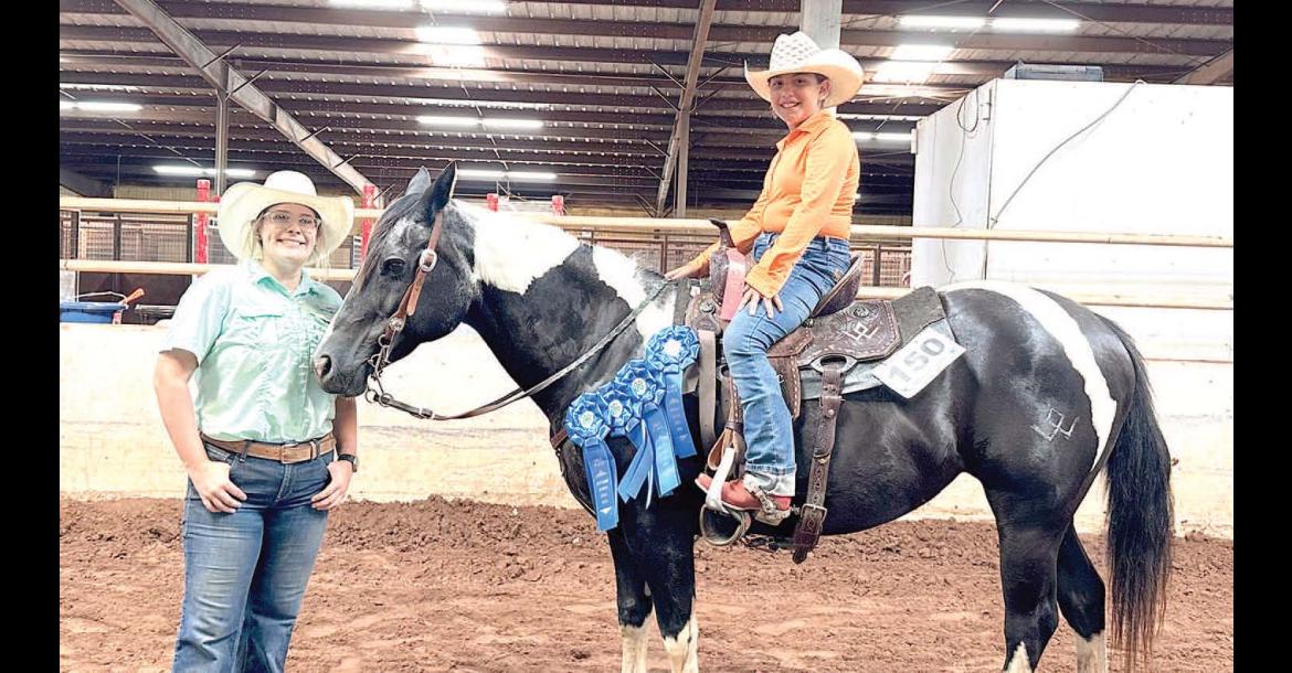 Raylee Winters competed in the Southeast District 4-H horse show representing the Coal County 4-H club. Raylee placed 4th in Ranch Trail division along with 1st place in Barrel Racing, Pole Bending, Flags, and Stakes events. Raylee earned her a spot in the State 4-H Horse Show later in July. Madison Sam is pictured with Raylee. Pictures Courtesy of Gina Fortner