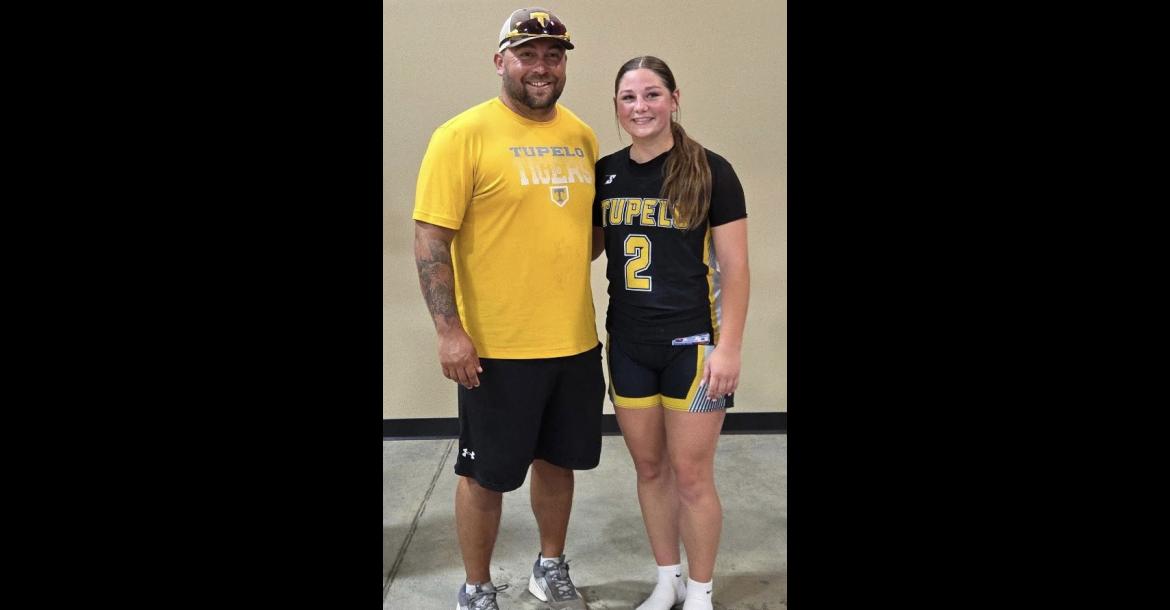 Senior Kayle Watson represented Tupelo Girls Basketball in the ADA News All-Star Classic hosted by Allen Public School. Kayle scored 5 points in the ballgame. Kayle Watson is pictured above with Coach Dustin Ybarra.