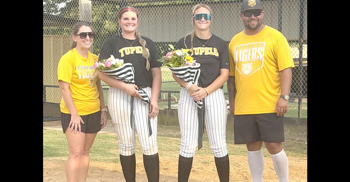 Coach Bullard, Lainee Wafford, Charlee Wood and Coach Ybarra