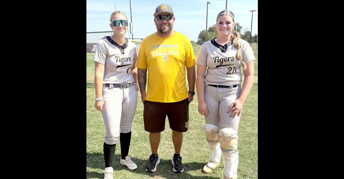 Tupelo Seniors Charlee Wood and Lainee Wafford along with Coach Ybarra represented Tupelo Fast Pitch Softball at the South Central All-Star game hosted at Ada High School. Charlee played left and center field positions while Lainee played 3rd base and catcher. The game ended in a tie 6-6.