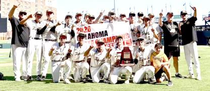 2026 CLASS B STATE CHAMPIONS TUPELO TIGERS... Standing L-R: Coach Romines, Ruger Ellis, Dax Young, Trendon Walkup, Brody Airington, Eli Sliger, Levi Guffey, Colt Bastible, Cal Vick, Ben Daniel, Brody Horton, Braylen Weller, Josh Meek, Thomas Cannon, Coach Walkup, Coach Bills. Front Row L-R: Remington Guffey, Ryder Johnson, Kane Wilkerson, Jagger Crites, Aiden Walkup and Batboy Peyton Meek. See Story Page
