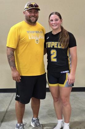 Senior Kayle Watson represented Tupelo Girls Basketball in the ADA News All-Star Classic hosted by Allen Public School. Kayle scored 5 points in the ballgame. Kayle Watson is pictured above with Coach Dustin Ybarra.