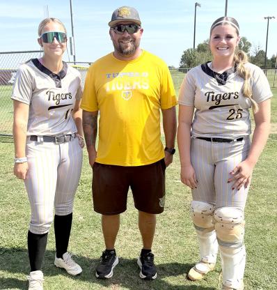 Tupelo Seniors Charlee Wood and Lainee Wafford along with Coach Ybarra represented Tupelo Fast Pitch Softball at the South Central All-Star game hosted at Ada High School. Charlee played left and center field positions while Lainee played 3rd base and catcher. The game ended in a tie 6-6.
