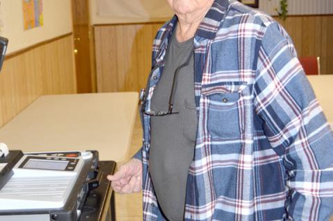 John Maggia casts his ballot in the March 5th Presidential Primary Election.