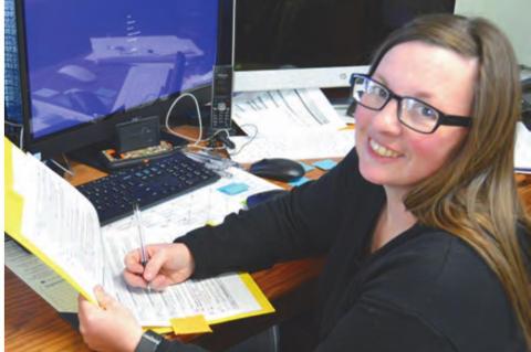 ELECTION BOARD SECRETARY AMBER FANNING is overseeing her fi rst Presidential Preferential Primary Election as Secretary of the Coal County Election Board. Fanning, who served ten years as County Election Board Chief Clerk, succeeds Secretary Vicky Salmon 