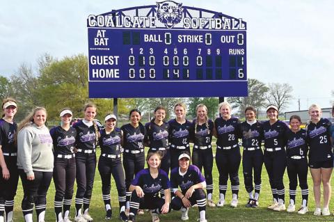 COALGATE LADY CATS AND THEIR NEW SCOREBOARD