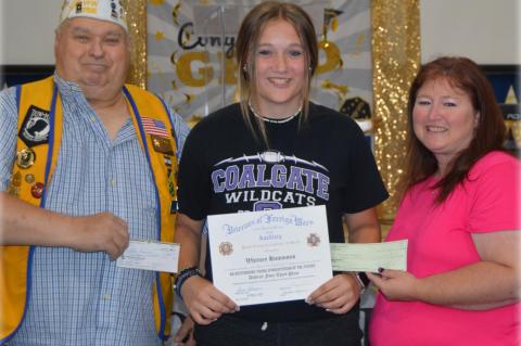 Cottonwood student Whitney Hammons places third in VFW District 4 essay contest