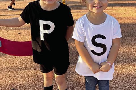 Kohen Spears and Reikyn Griffith participated in the Homecoming Spirit Week dressing on Tuesday in the Titan Twin Day category. Kohen as Pepper and Reikyn as Salt. They are students in the K-3 class at Emerson. Kohen is the son of Hunter and Heather and R