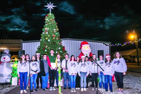The Coalgate High School choir provided beautiful Christmas music at the annual tree lighting ceremony