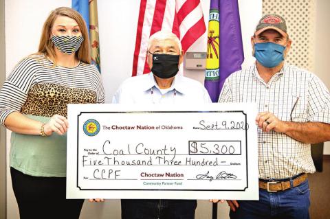 Choctaw Nation presents funds to Coalgate and Coal County