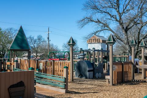 The new children’s playground at the Coalgate Park. (Photo by Sherry Loudermilk)