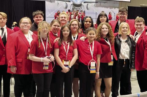 SIXTEEN COALGATE FCCLA MEMBERS ATTENDED THE 77TH ANNUAL OKLAHOMA FCCLA STATE LEADERSHIP  CONFERENCE AND AWARDS SESSION AT THE OKLAHOMA CITY CONVENTION CENTER