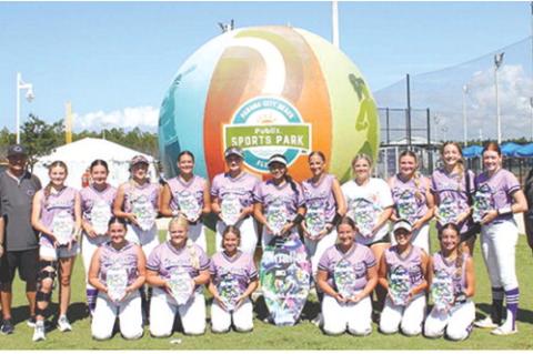 The Coalgate Ladycat softball team traveled to Panama City, Florida July 14-19 to compete in the Softball World Series. They ended the tournament with a 6 win 3 loss record and took home 3rd place. Front row- Presley Humphrey, Harley Fortenberry, Taryen V