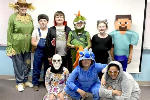 COTTONWOOD STUDENTS PICTURED WITH THEIR TEACHER, SHANNON HUMPHREYS, ARE